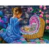 5D DIY Diamond Painting Girl and Cats Embroidery Mosaic Cross Stitch Rhinestone Decoration