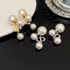 Элегантные серьги-пусеты с жемчугом и кубическим цирконием: Универсальный двусторонний стиль для шикарного и модного образа