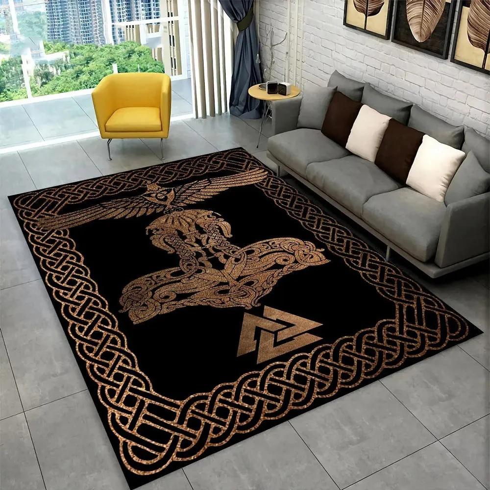 Скандинавская мифология викингов, ковер Одина Валгаллы, ковер для дома, гостиной, спальни, дивана, коврик для двери, декор, детский коврик, нескользящий напольный коврик