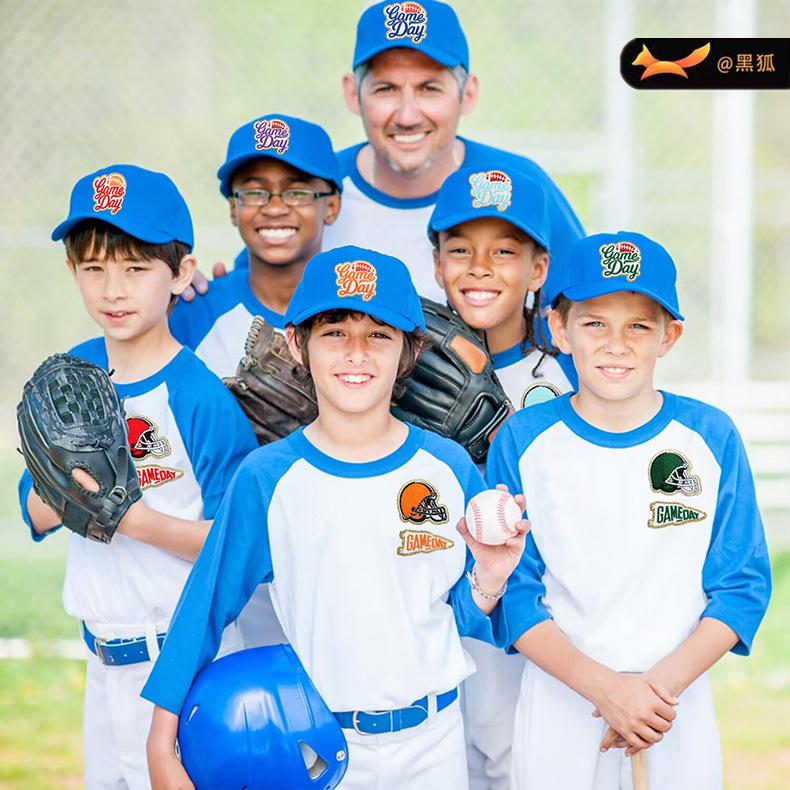 Black Fox Glitter Powder Football Chenier Embroidery Cloth Sticker Baseball Uniform Decoration Diy Patch