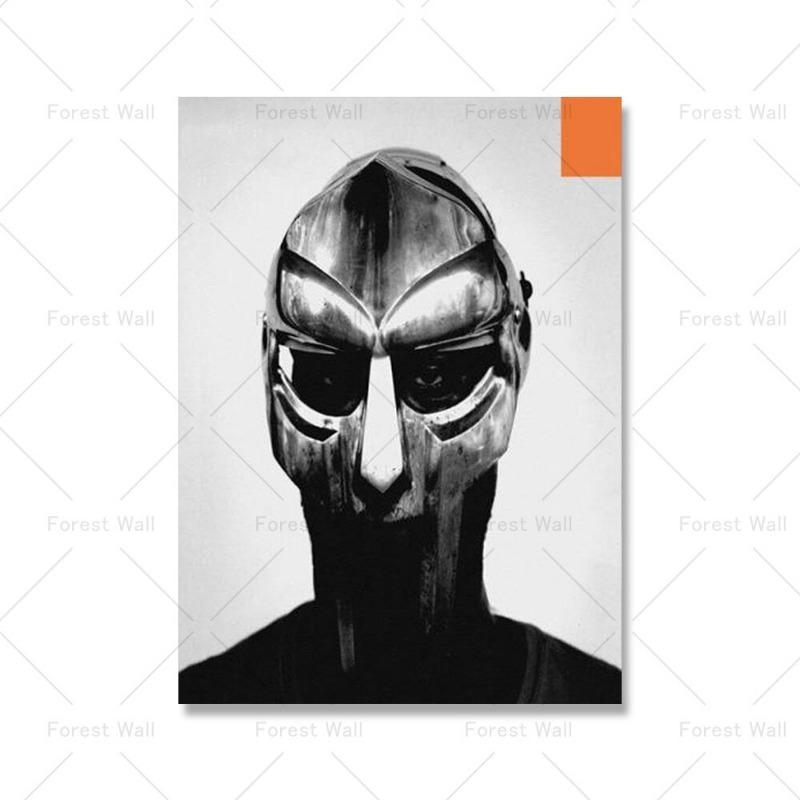 Холст с MF DOOM | Легенда хип-хопа Настенное искусство | Современный домашний декор для гостиной без рамы