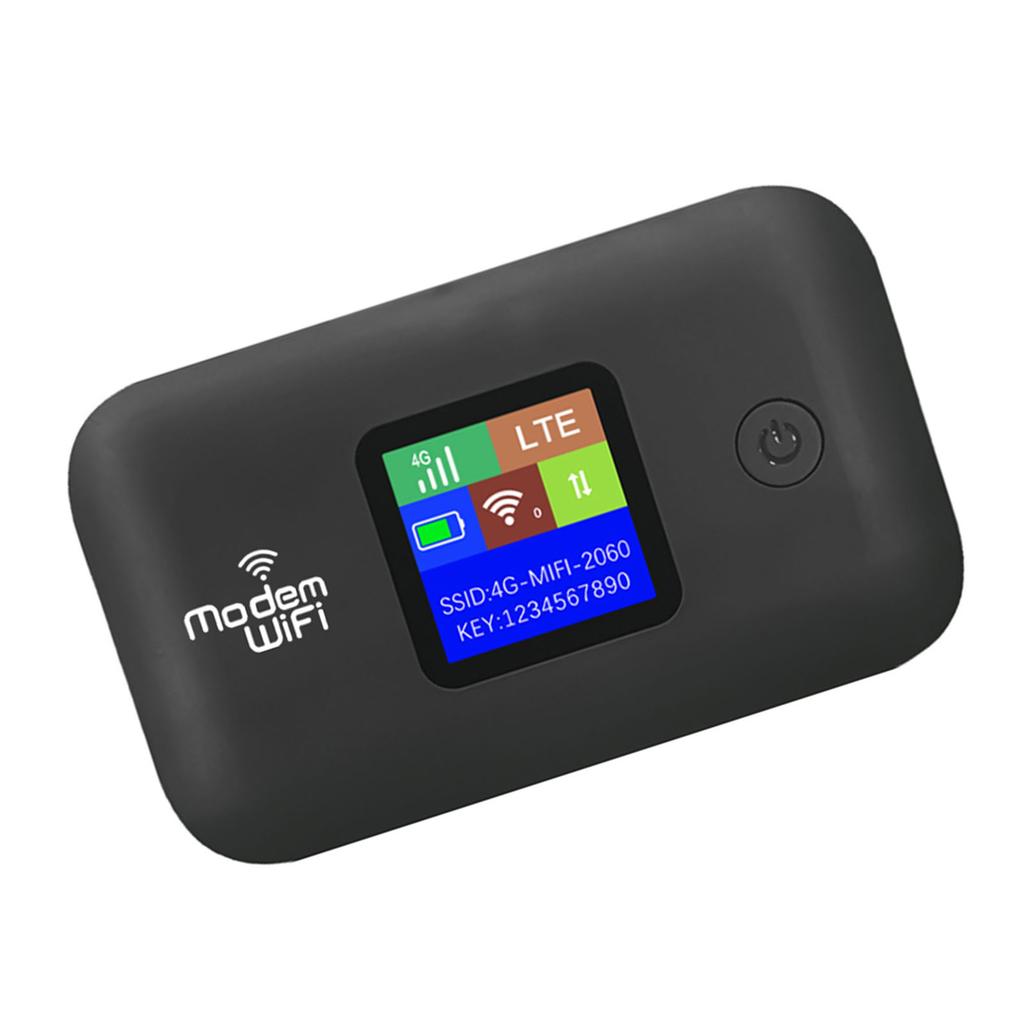4G WiFi Mobile Hotspot Support 10 Connected Users 300Mbps Portable Wireless Router with SIM Card Slot Color Screen