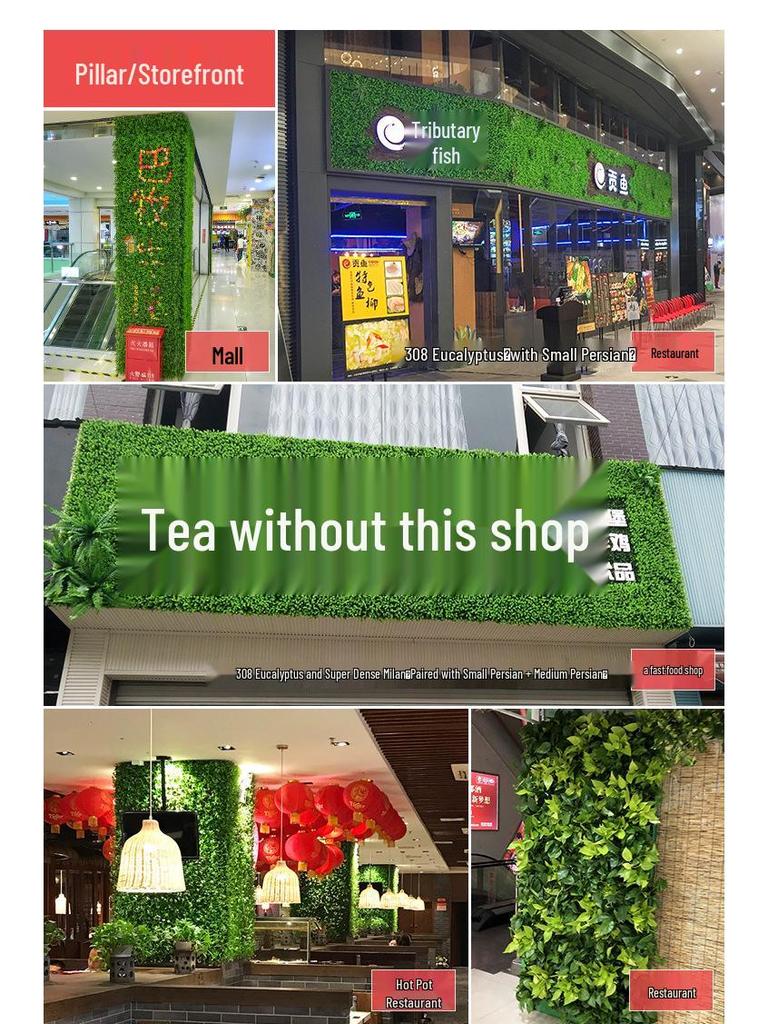 50×50cm Artificial Green Plant Wall - Plastic Vertical Garden, Fake Flower Wall, Synthetic Turf Background