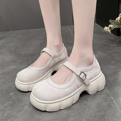 Модные женские туфли 2024 года, женские туфли Mary Janes на высоком каблуке, модные туфли с пряжкой и ремешком для офиса и карьеры, новые туфли на платформе с круглым носком