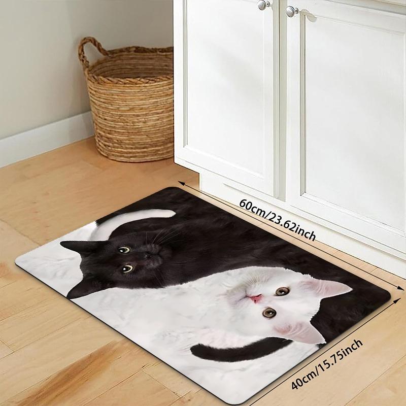 1 шт. Коврики для кухни с кошачьим узором, Нескользящие коврики для дома, для двери, Поп-дизайн, Коврики для ванной комнаты, Коврик для ванной, Ковер для дома, Декор для раковины, прачечной