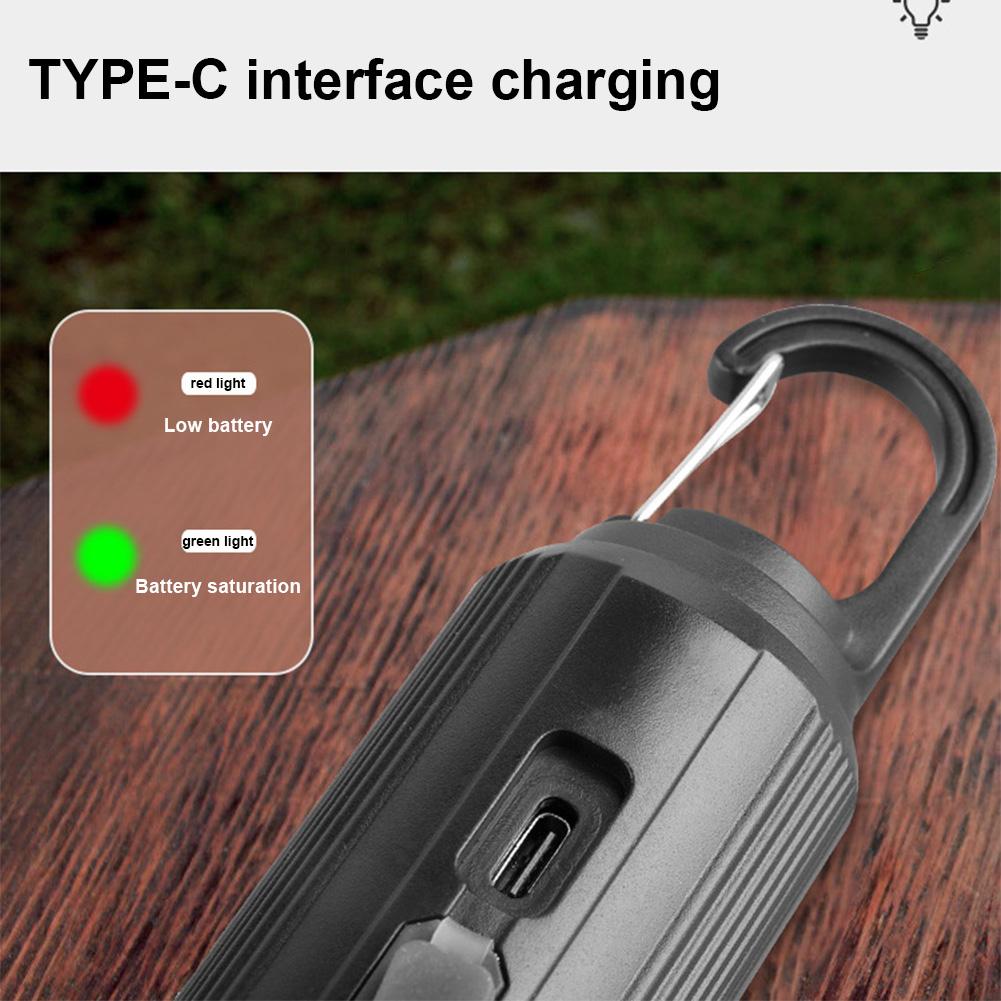 Светодиодные лампы для кемпинга Портативный кемпинговый фонарь с крючком USB-зарядка Палаточные подвесные светильники Аварийное рабочее освещение