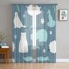 Animals Cartoon Design Tulle Sheer Curtains for Living Room the Room Bedroom Kitchen Decoration Voile Organza Curtains