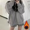 Women's Oversized Hoodies Full Zip Up Long Sleeve Sweatshirt with Pockets Casual Drawstring Jackets Fall Outwear