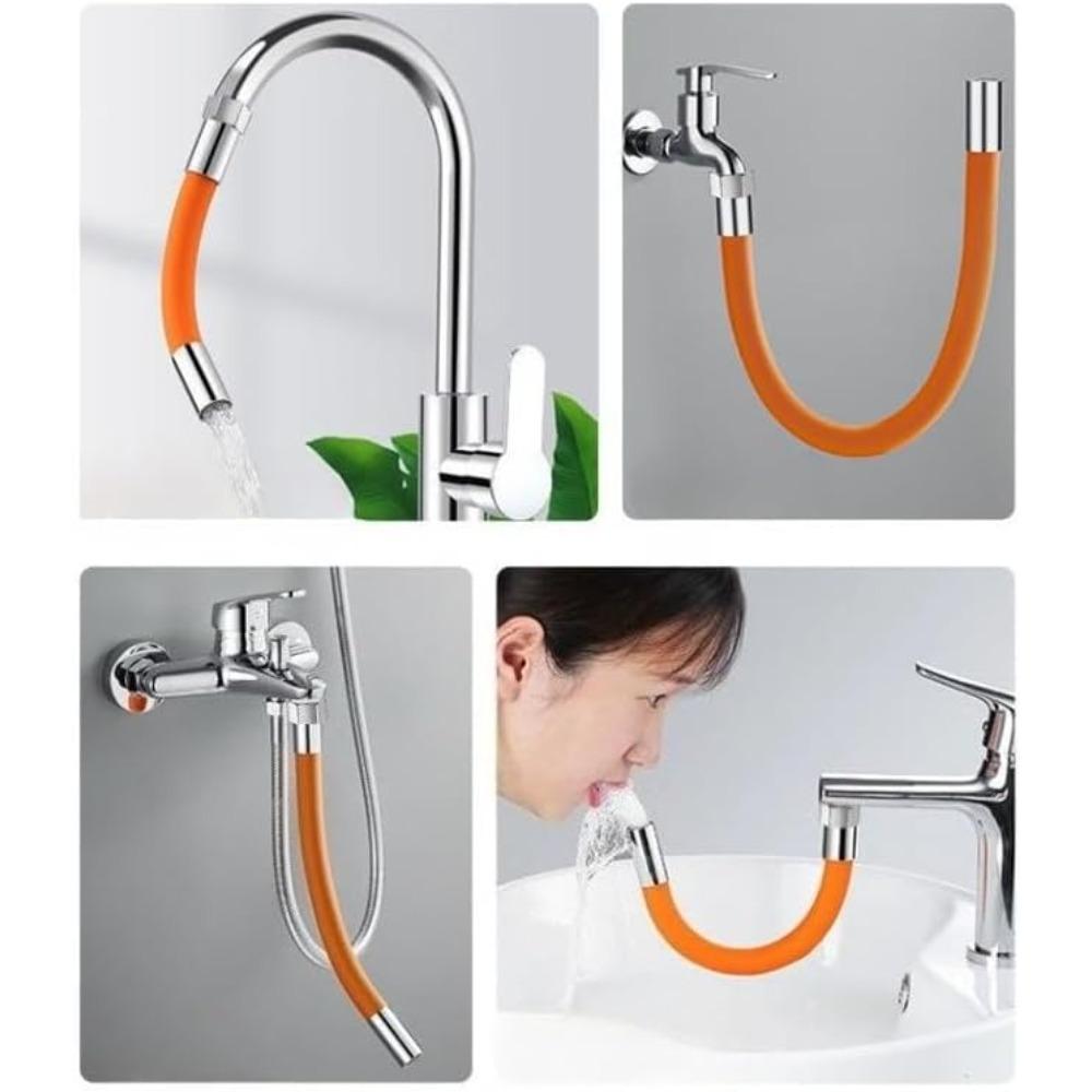 Faucet Extender Hose, Flexible Rotatable Design, Universal Fit for Kitchen Bathroom Faucets,Suitable for a diameter of 0.78 inches (Orange)