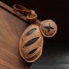 Handmade/alkaline Water Bread Original Leather Car Key Bag Pendant Personality Cute Niche Trendy Girl Key Chain