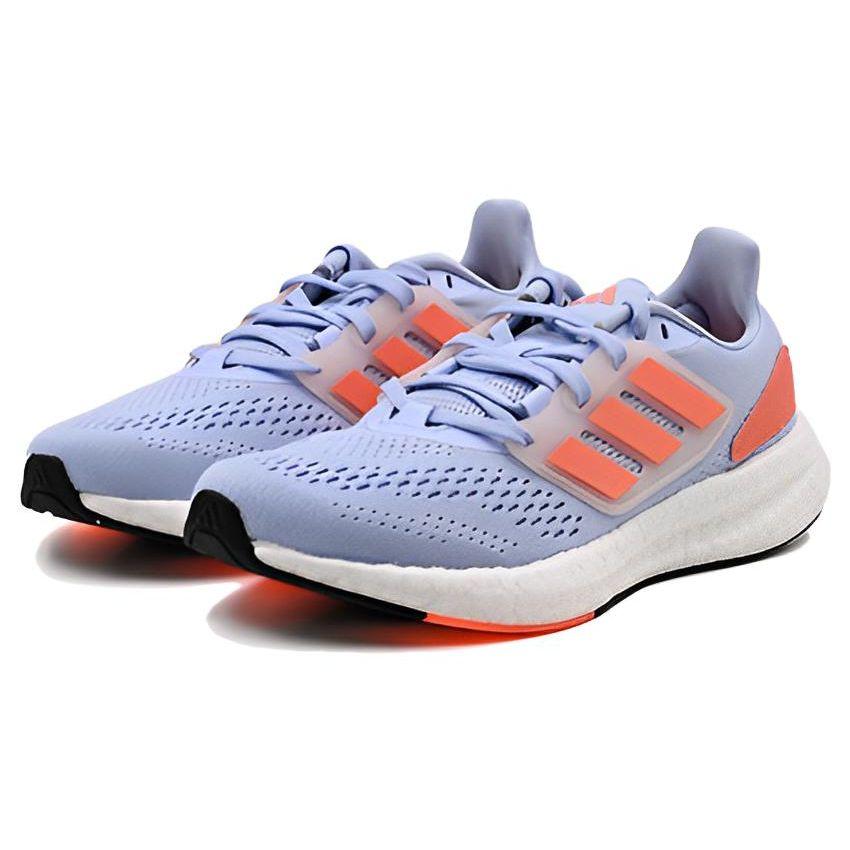 Adidas Pureboost 22 Round Toe Lace-Up Slip-Resistant Durable Lightweight Low-Top Running Shoes Unisex Sneakers Gray Blue GZ2598