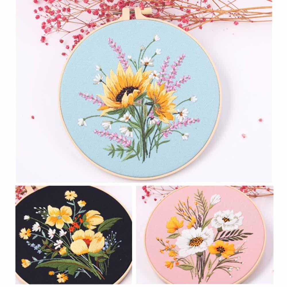 Sewing Accessories Needle Thread Flower Embroidery Cross Stitch Kit Embroidery Hoop Needle Punch