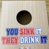 Cornhole Toss Party Drinking Game Early Educational Toys with 4 Cups Sandbag Throw Wooden