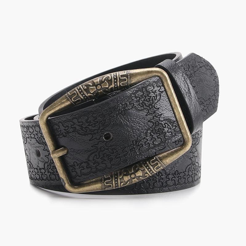 Embossed Women's Belt - Vintage Y2K Western Cowboy Style Denim Decorative Waistband