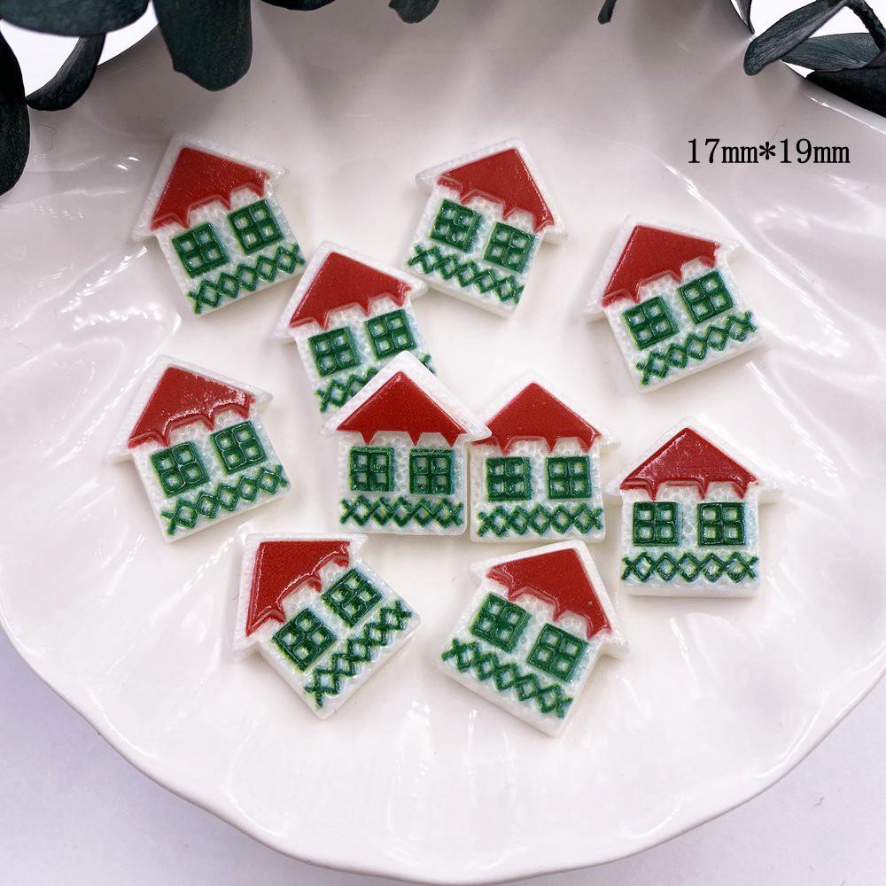 Красочные рождественские комбинированные фигурки из смолы с плоской спинкой, мультяшные фигурки, узор, сделай сам, скрапбук, художественный материал, орнамент