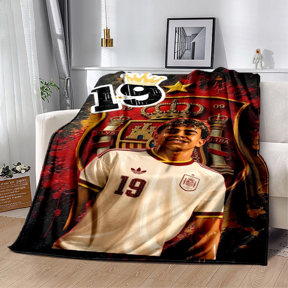 Lamine Yamal's Spain's Soccer Star Blanket Soft Warm Cozy Great for Chair Picnics Seaside Four Seasons Multipurpose Digital Print Best Holiday Gift fo