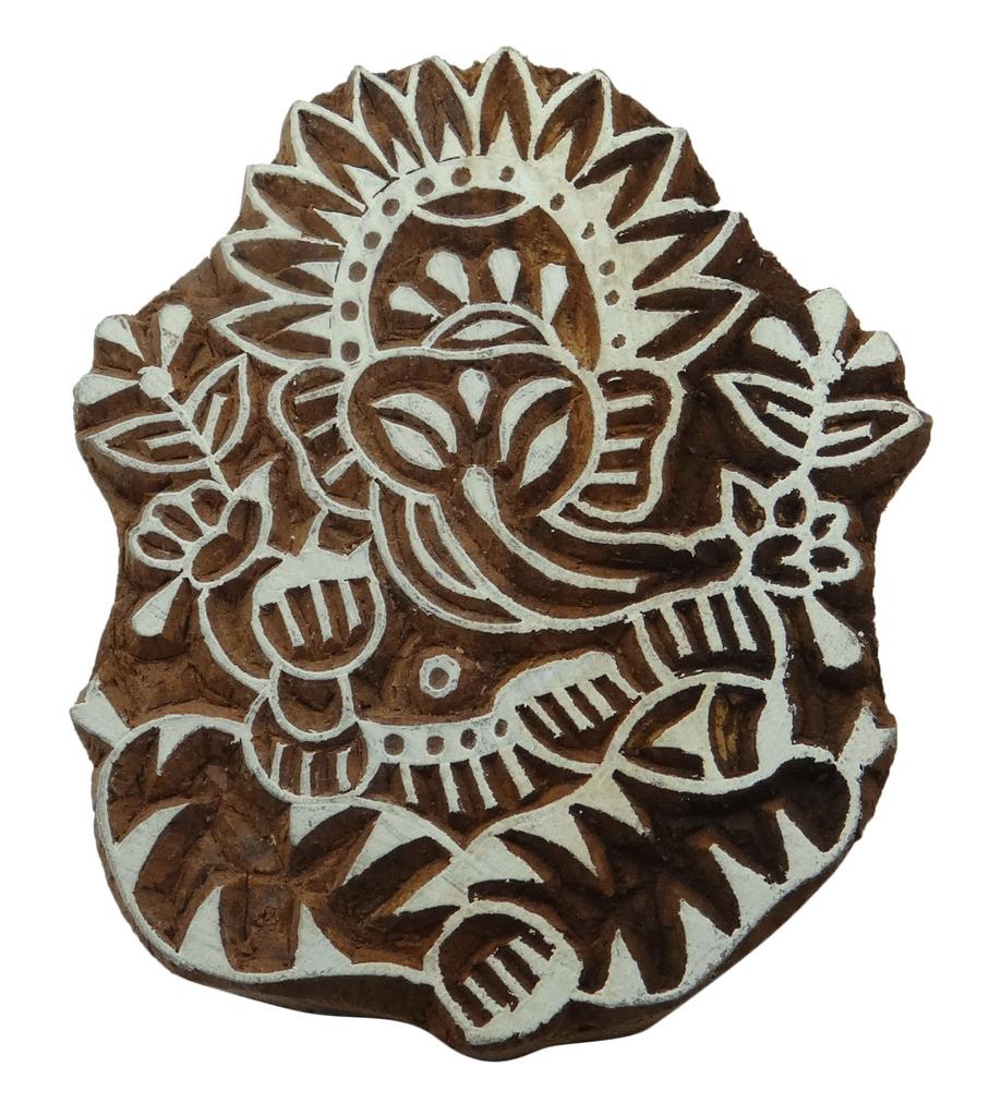 Ручная резная печать лорда Ганеши на деревянных блоках Te x tile Stamp Wooden