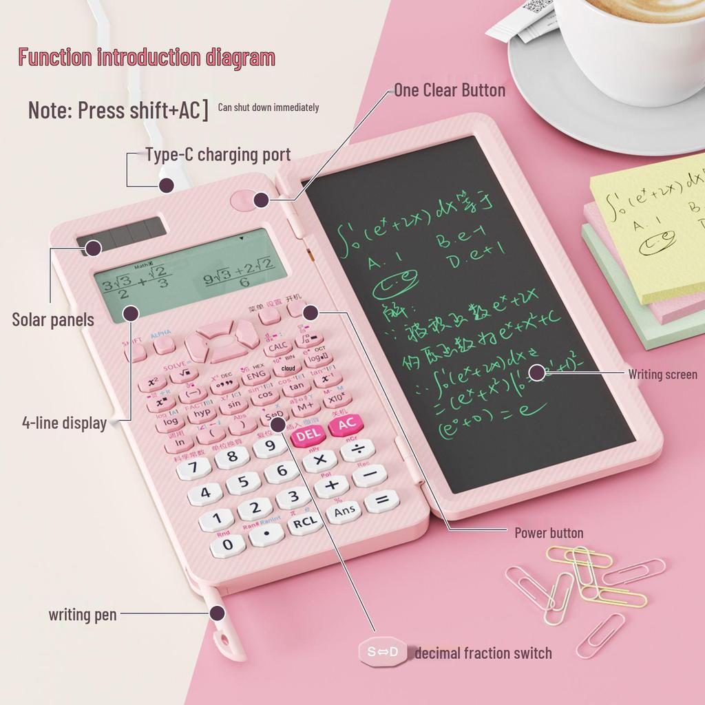 Scientific Calculator with Handwriting Pad for Advanced Studies and Exams