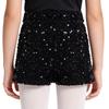 Kids Girls Jazz Dance Performance Costume Elastic Waistband Sparkling Sequins Velvet Shorts for Stage Competition