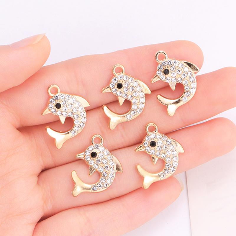 10Pcs Delicate Gold Color Zircon Flower Dragonfly Star Charms Pendants High Quality Diy Necklace Earrings Jewelry Accessories