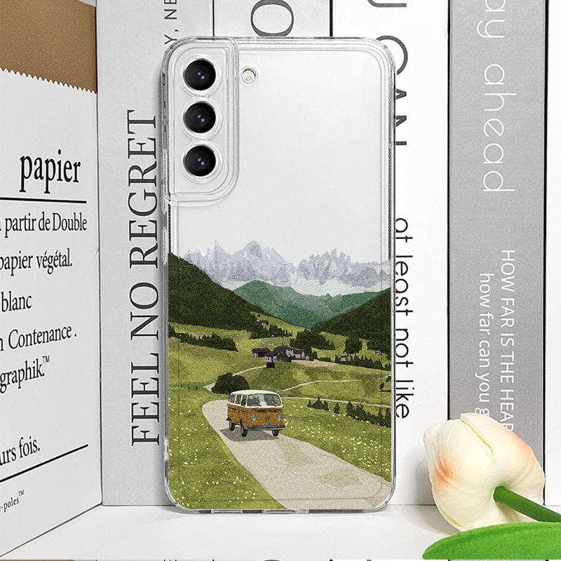 Чехол для телефона Vivo 50 Lite V30 V27 V25 V23 Pro Y36 Y29 Y76 Y75 Y100 Y04 5G с изображением дома и горного пейзажа, мягкие чехлы