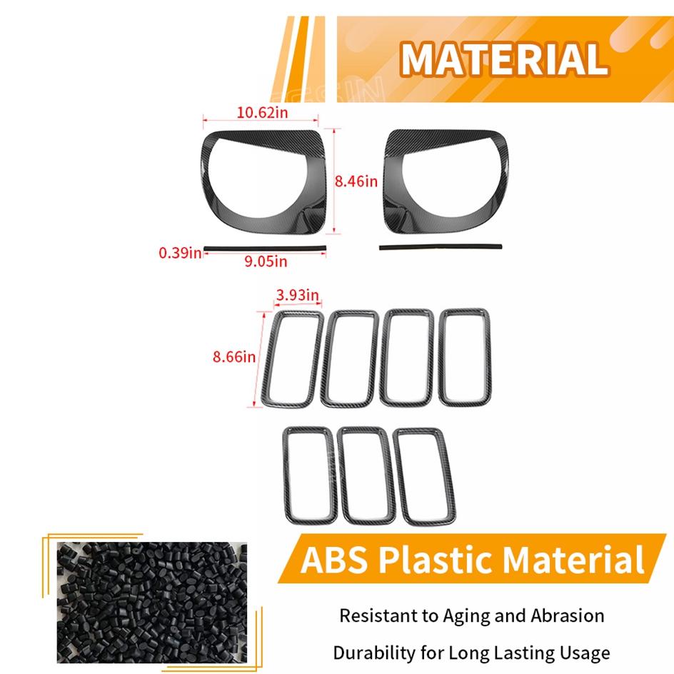 Car Front Grille Headlight Lamp Decoration Cover for Jeep Renegade 2019 2020 2021 2022 2023 2024 Lamp Hoods Exterior Accessories