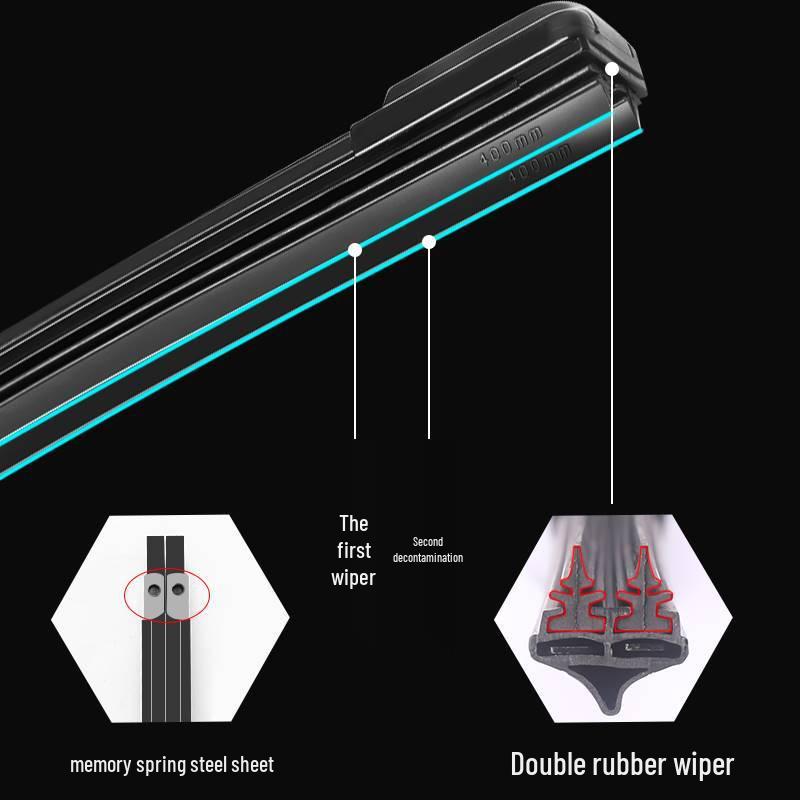 Roewe W5 Silent Boneless Double-Layer Rubber Wiper Blades for Front & Rear Windows