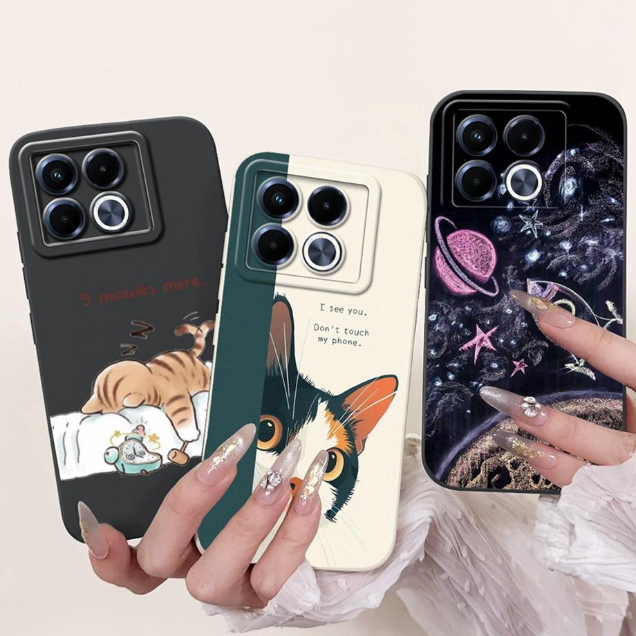 For Infinix Note 40 5G X6852 Phone Case Silicone Soft Back Cover For Infinix Note40 X6851 Bumper Dragon Cat Flower Butterfly Bag