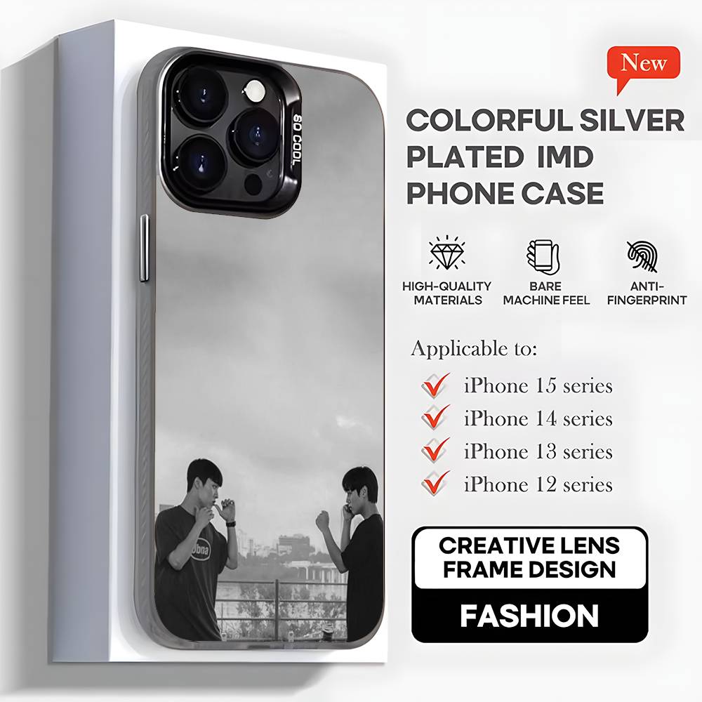 Чехол для телефона серия «Слабый герой» Корея для iPhone 16,15,14,13,12,11,Mini,Pro,MAX,plus, Черный Матовый Ударопрочный Чехол