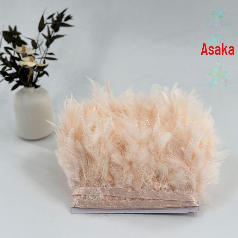 Red Lace Net Turkey Feather Strips for DIY Handmade Wedding Dance Costumes and Decorations