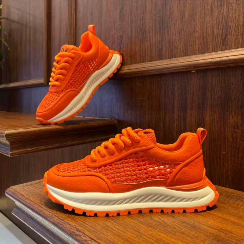 Kids Breathable Mesh Sneakers With Chunky Sole Retro Style Comfortable Casual Shoes Boys