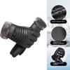 Зимние велосипедные перчатки для мужчин, уличные водонепроницаемые перчатки с сенсорным экраном, мотоциклетные перчатки с полными пальцами, кожаные теплые перчатки для электровелосипеда