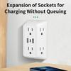 9-in-1 power strip with 2 USB sockets, 1 Type-C socket, and 6 AC sockets. Multi-socket wall plug (power expander), small size,