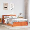VidaXL Bed Frames and Headboard Wax Brown 160x200 Cm Pine Wood, Bedroom Furniture, Bed Base, Wooden Bed, 3306338