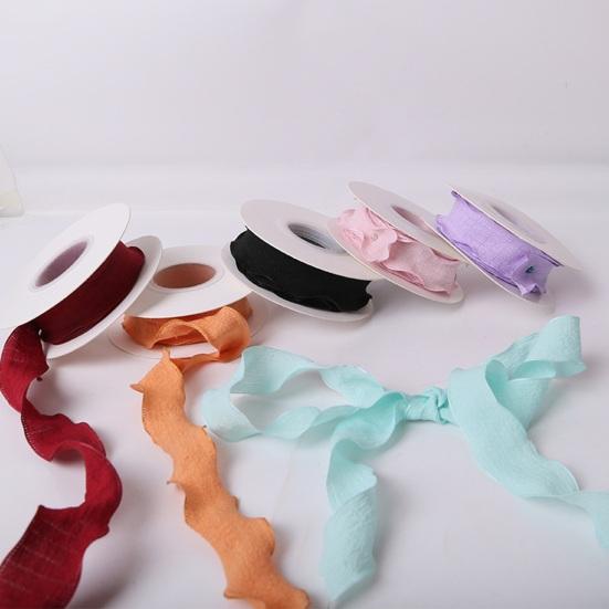 Yousheng 1 рулон 900x2,5 см Лента с оборками DIY Шитье Цветок Свадебные букеты Рождественская подарочная коробка Упаковочная декоративная лента Однотонная полиэстеровая плиссированная