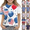 Детская модная повседневная футболка с коротким рукавом и круглым вырезом с принтом «День независимости»