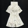Satin Silk Pajamas for Women New Spring and Summer Short-sleeved Shorts Butterfly Print Home Wear Pajamas Girls Pajamas