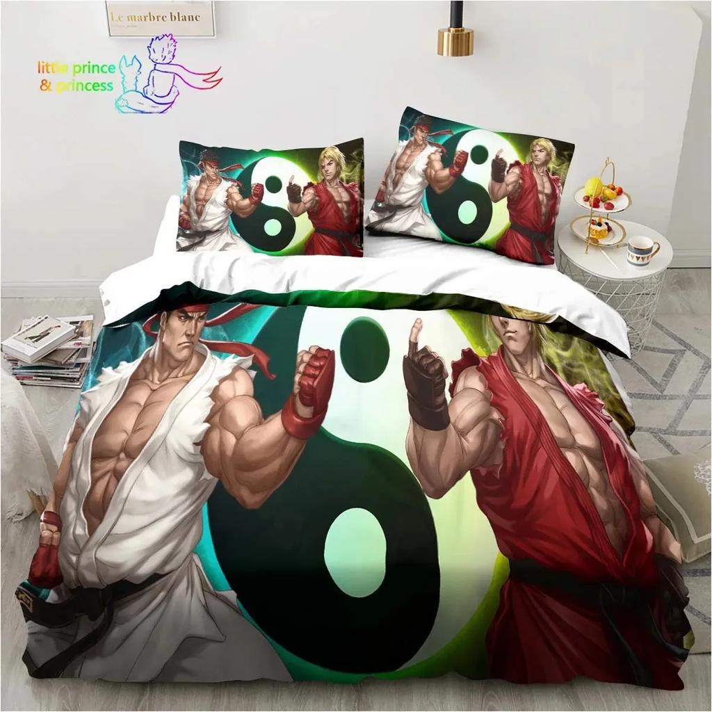 Street Fighter Printed 3D Bedding Set Duvet Cover Pillowcases Single Twin Full Queen King Size Home Decor Pillowcase Boys Gift
