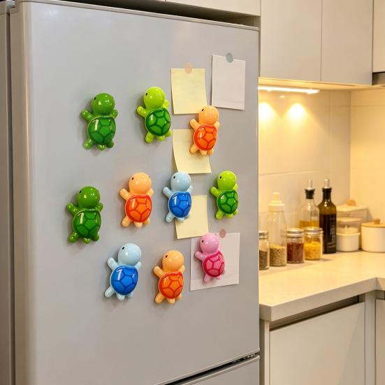 3D Fridge Magnet 5Pcs Mini Resin Turtle Refrigerator Magnet, Colorful Tortoise Kitchen Home Office Locker Decorative Accessories Magnets