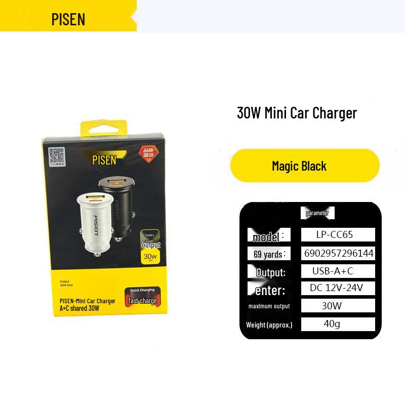 "PISEN 30W Dual Port PD Fast Car Charger for Apple iPhone 14 Mini"