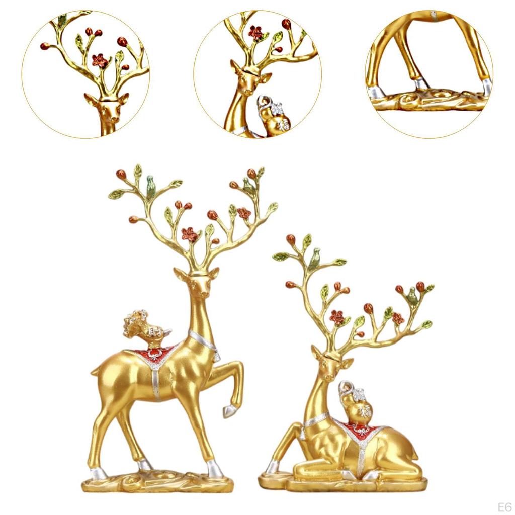 2 Deer Sculptures for Decorative Use In Living Spaces