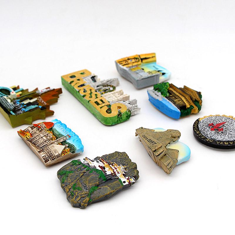 Магнитная паста для холодильника из смолы сувенир для здания туристы Пражская площадь Бутан Сантьяго Чили магниты на холодильник украшение комнаты