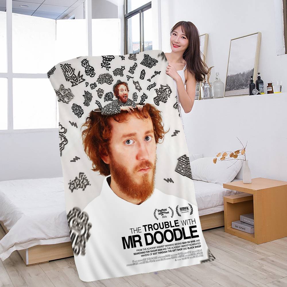 Художник граффити Mr Doodle Пляжное полотенце Цветные банные полотенца Девочка Микрофибра Быстросохнущее Без песка Пляж Йога Спа Тренажерный зал Бассейн