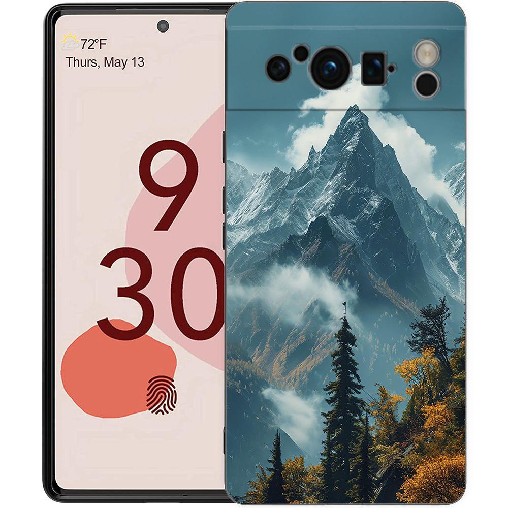 Чехол для телефона с пейзажем горных вершин Для Google Pixel 10 9 8 7 6 Pro XL 9A 8A 6A 7A 5G Мягкий ударопрочный ТПУ Черный чехол