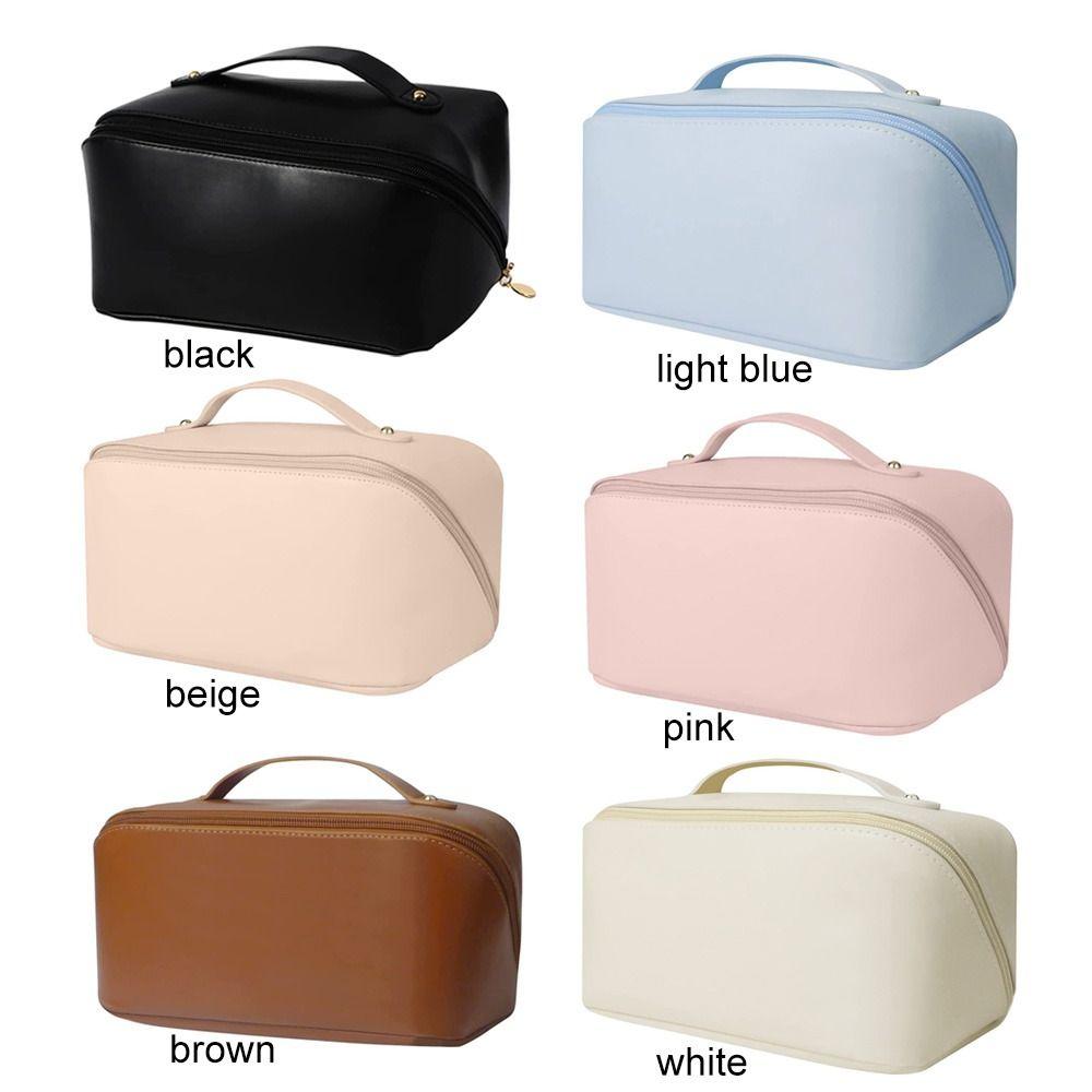 PU Leather Waterproof Big Space Cosmetic Bags Large Capacity Makeup Bags Toiletry Organizer Bags