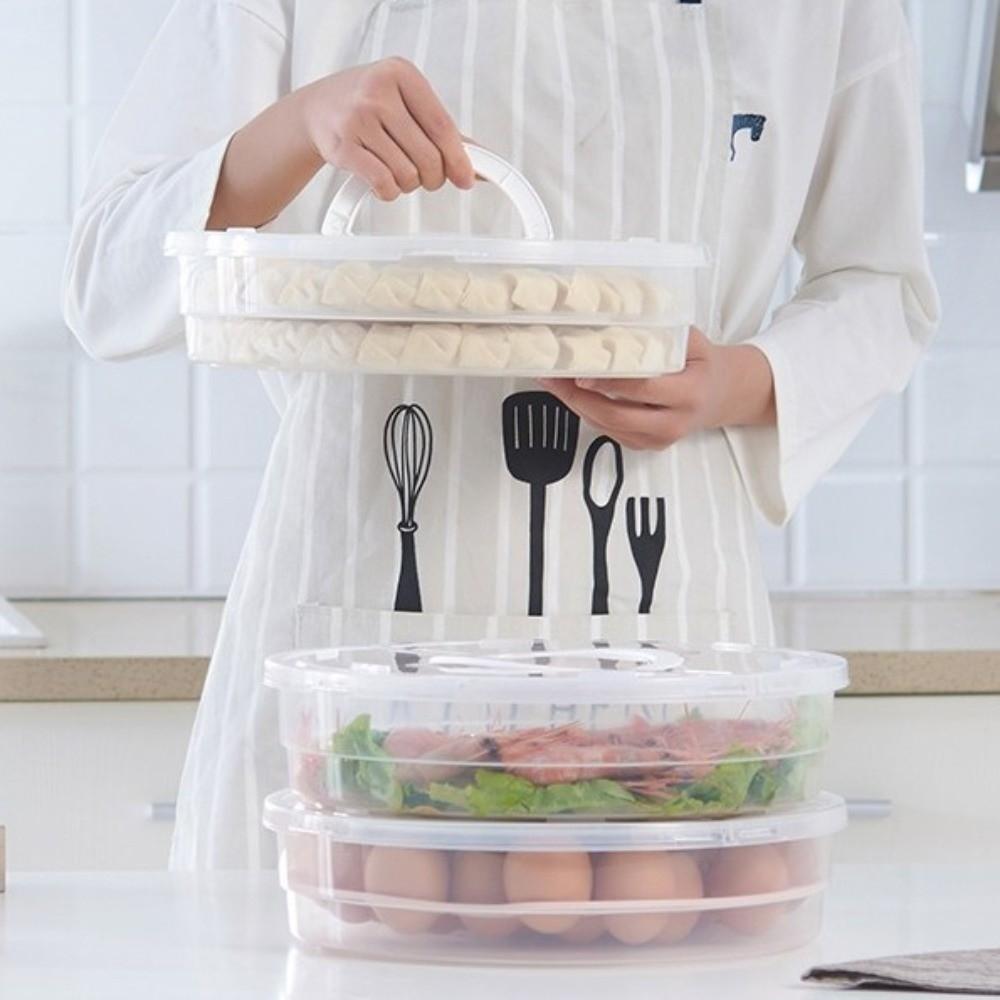 Reusable Dumplings Organizer Multilayer Refrigerator Organizer Bin Round Dumpling Box Refrigerator