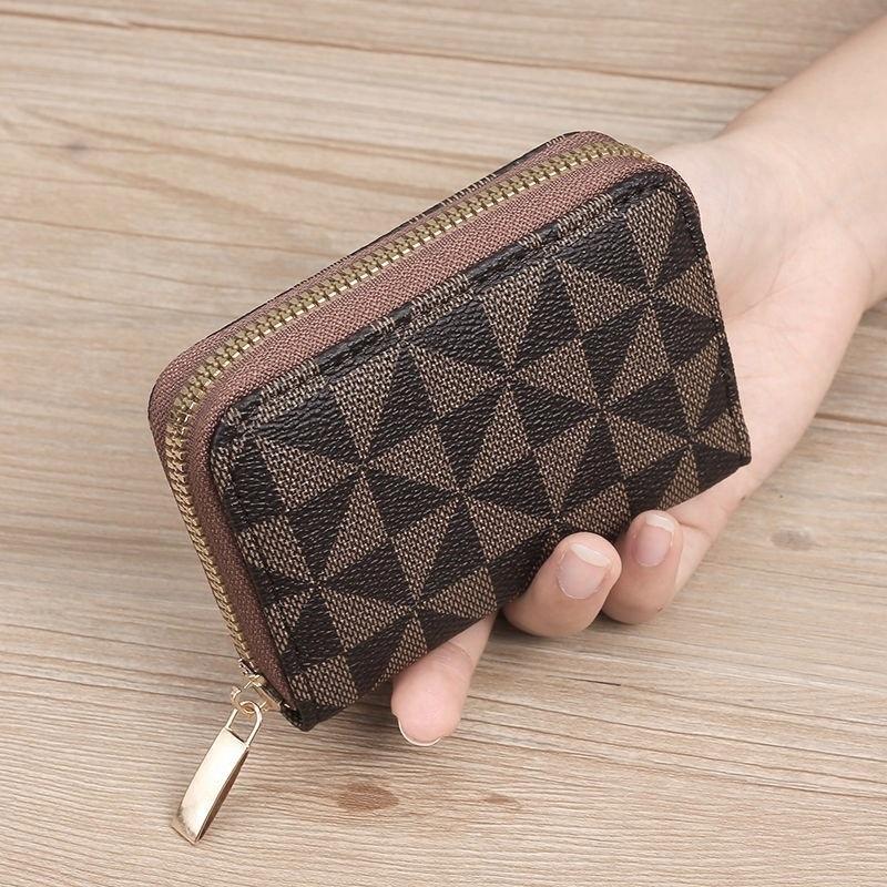 Женский RFID-блокирующий держатель для кредитных карт Кошелек из ПУ кожи Акордеонный чехол для карт на молнии Маленький кошелек для монет Мини-органайзер для карт Кошелек