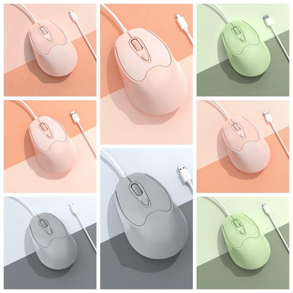 USB Wired Mute Mouse Type C USB Cable Ergonomic Mice Type C Wired Mouse Desktop Notebook