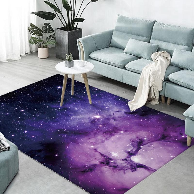 Starry Sky Universe Living Room Carpet Floor Mat Bedroom, Dream Full Bedside Carpet, Office Decorative Carpet