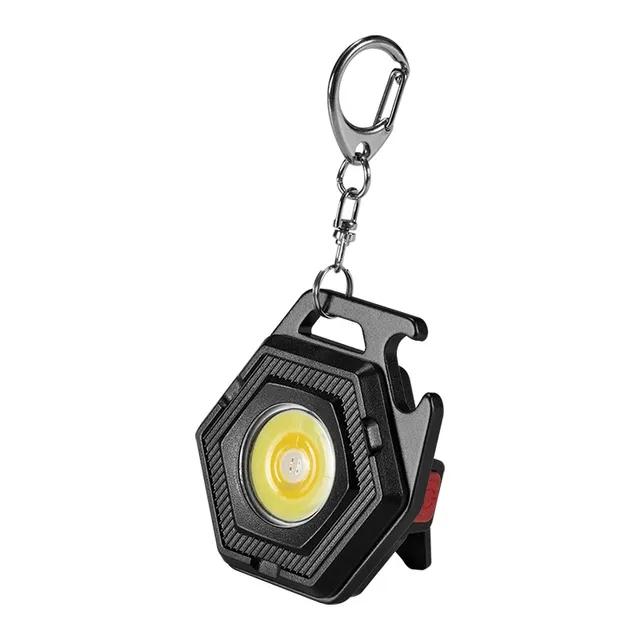 Мини-светильник для кемпинга, светодиодный фонарик, зарядка через USB, брелок COB, рабочий свет, прожектор с сильным магнитом, IP64, водонепроницаемый